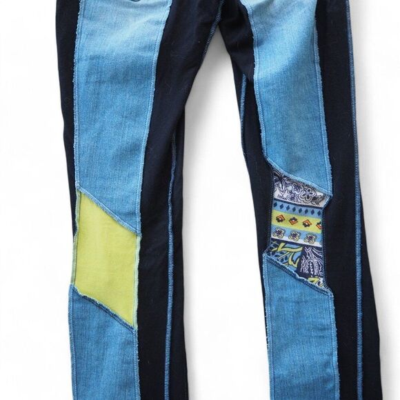 Styles Ever After Unique Handcrafted Patchwork Jeans "Boho" Women's XXS 0-4 - Picture 10 of 11